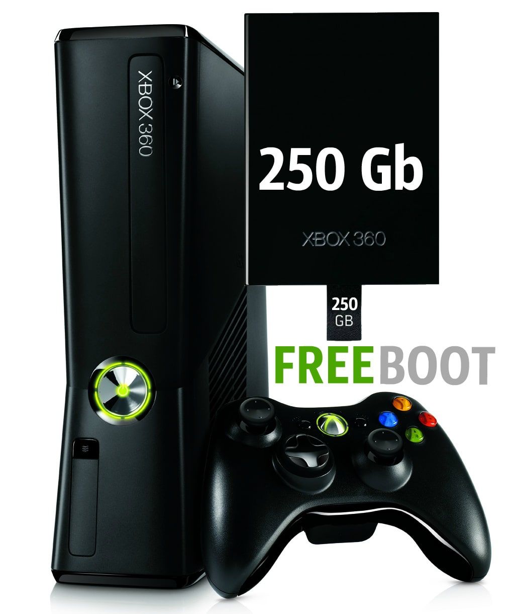 Xbox 360 Slim 250 Gb Freeboot (170 игр на HDD)